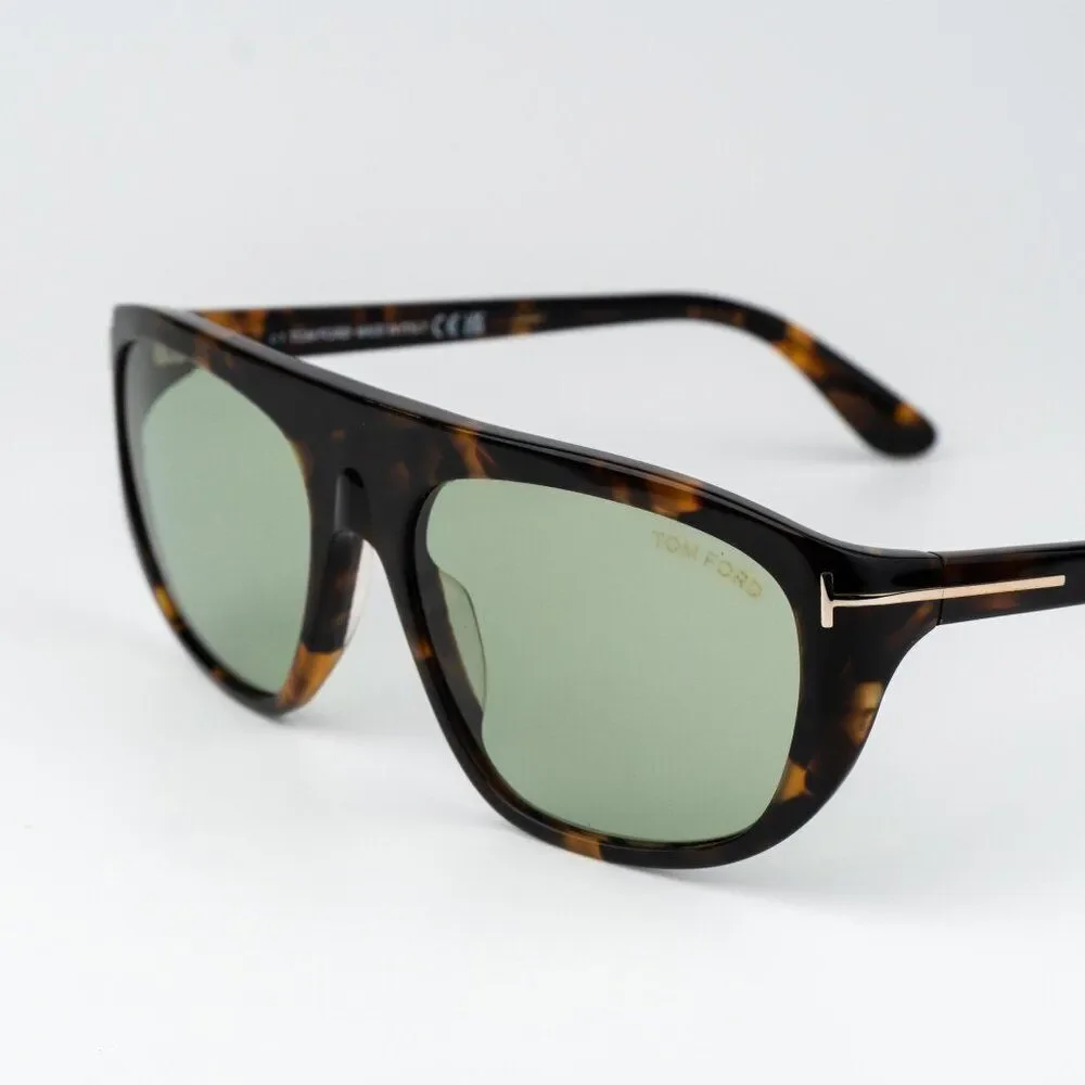 Tom Ford EDWARD-02 Men Sunglasses Havana Green Photochromic Aviator FT1002/S 52N